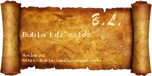 Bubla László névjegykártya
